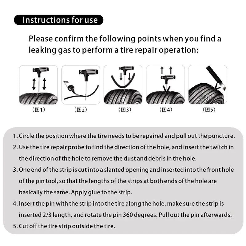 68pc Tire Repair Kit DIY Flat Tire Repair Car Truck Motorcycle Home Plug Patch